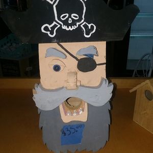 Handmade pirate birdhouse